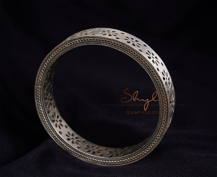 Moh Fine Carved Flower Statement Kada side
