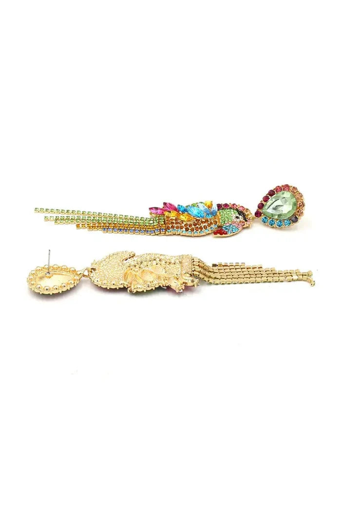 Opal Parrot Diamante Earrings