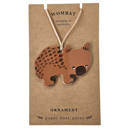 Paper Boat Press Ceramic Ornament - Wombat