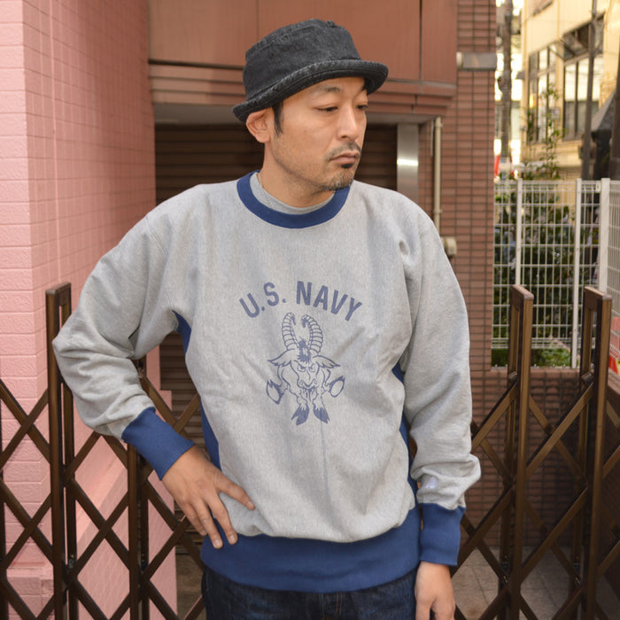 PHERROW'S "25W-PRWS-TT1" Two-tone Color Sweat "U.S. NAVY"