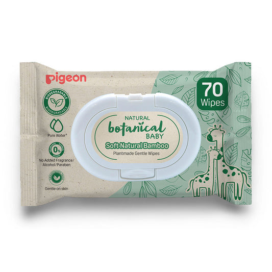 Pigeon Natural Botanical Baby Wipes - 70 Sheets, Disposable Baby Wipes