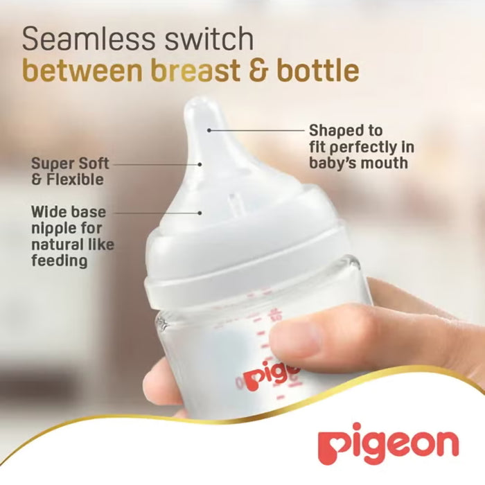 Pigeon SofTouch Wide Neck Glass Nursing Bottle - 240ml (81232), Wide Neck Bottles