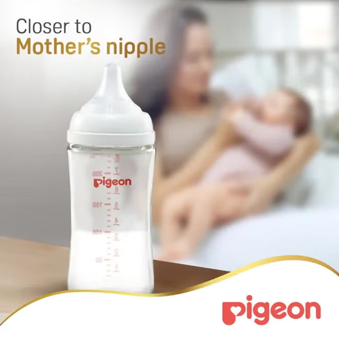 Pigeon SofTouch Wide Neck Glass Nursing Bottle - 240ml (81232), Wide Neck Bottles