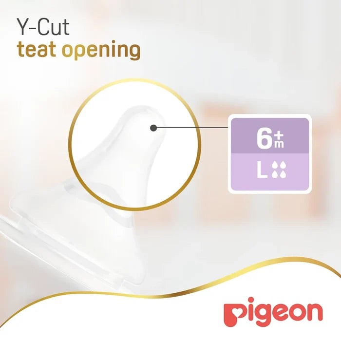 Pigeon SofTouch Wide Neck Nipple Large Y-Cut 6+ Months - Pack of 2 (81242), Wide Neck Nipples