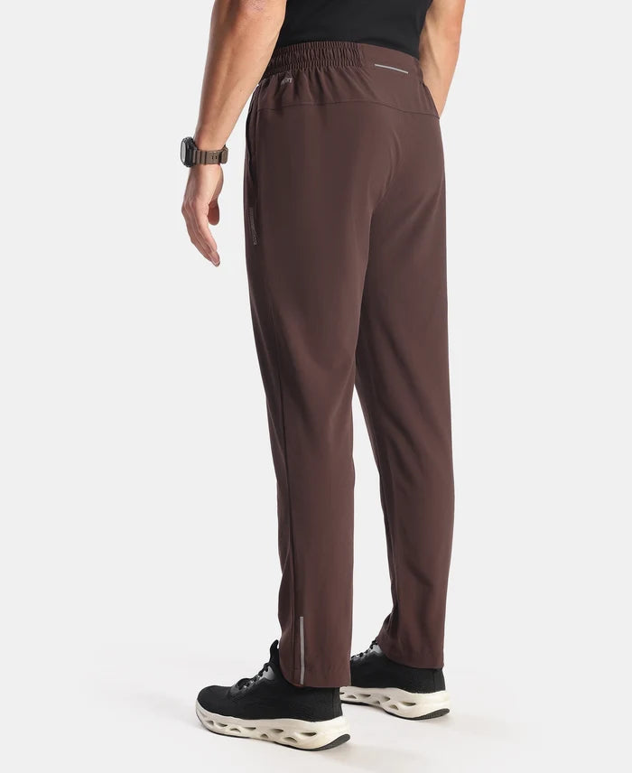 Recycled Microfiber Elastane Stretch Trackpant with Zipper Pockets and StayFresh Treatment - Java