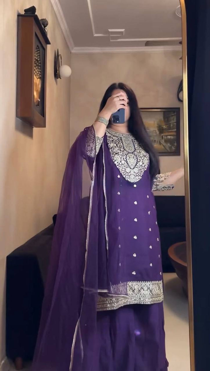Regal Elegance in Purple Attire