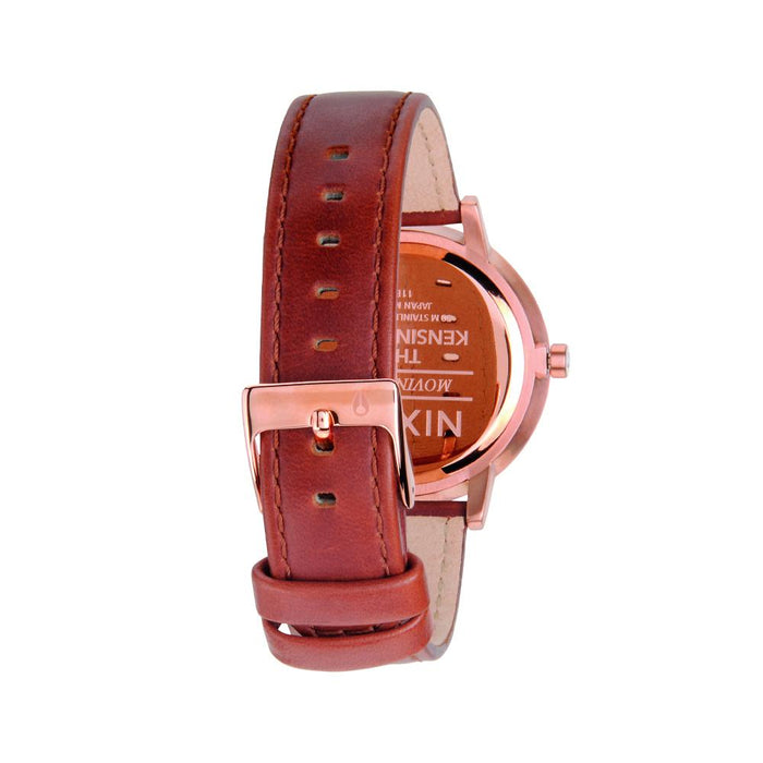 Reloj Nixon Kensington Leather Woven Rose Gold