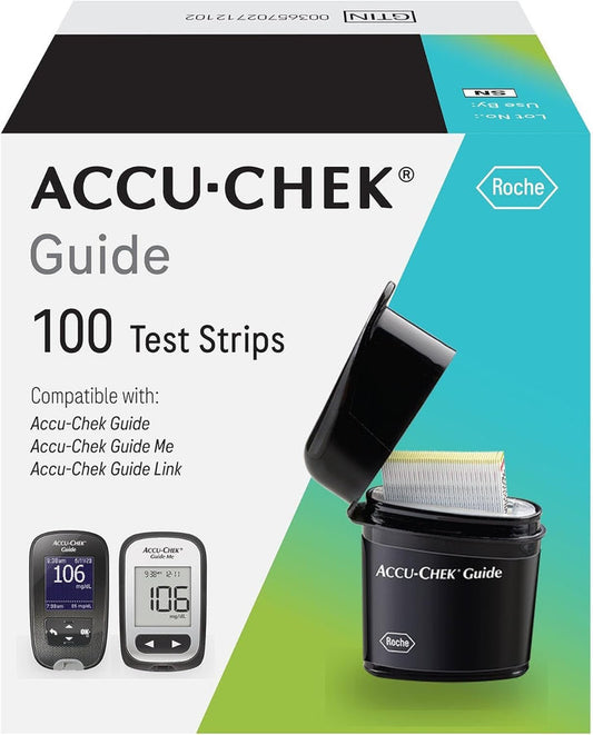 Roche Accu-Chek Guide Blood Glucose Test Strips, 100 Count - 07453744001-Box - LL Medico