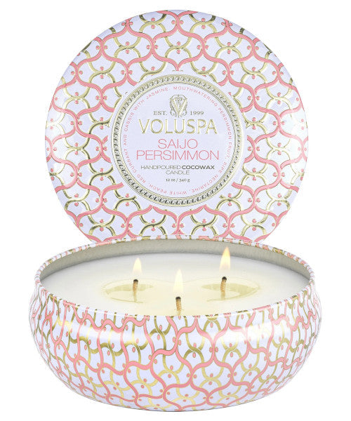 SAIJO PERSIMMON 3 WICK TIN CANDLE