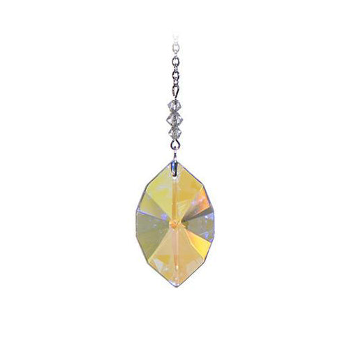 Small Faceted Egyptian Eye Crystal Suncatcher  – Aurora Borealis (Iridescent) Finish