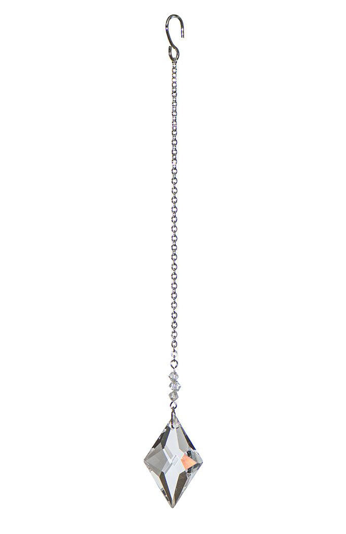 Small Faceted Kite Shaped Crystal Suncatcher  – Clear
