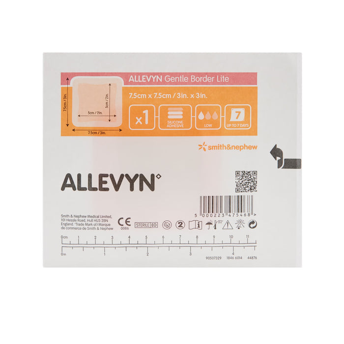 Smith & Nephew Allevyn Gentle Border Lite Thin Foam Dressing, Square Sterile — 3" x 3"