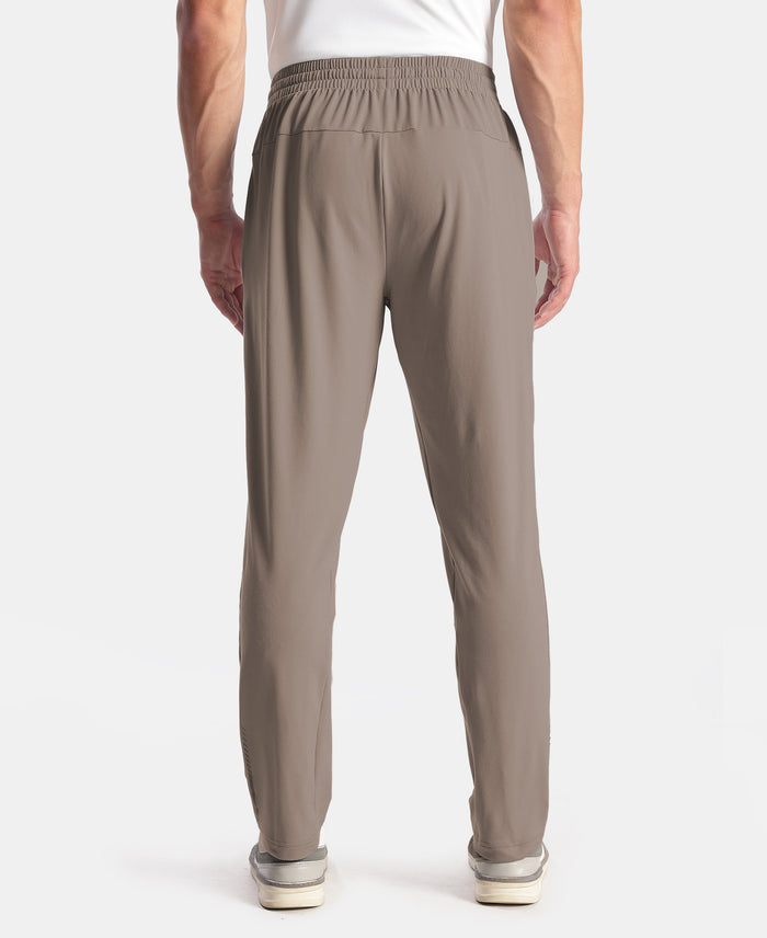 Soft Touch Microfiber Elastane Stretch Trackpant with Side Pockets and StayFresh Treatment - Dark Khaki