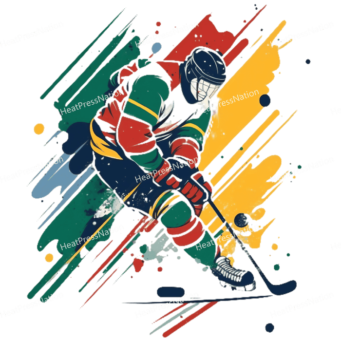 Splatter Hockey Player Design - HeatPressNation