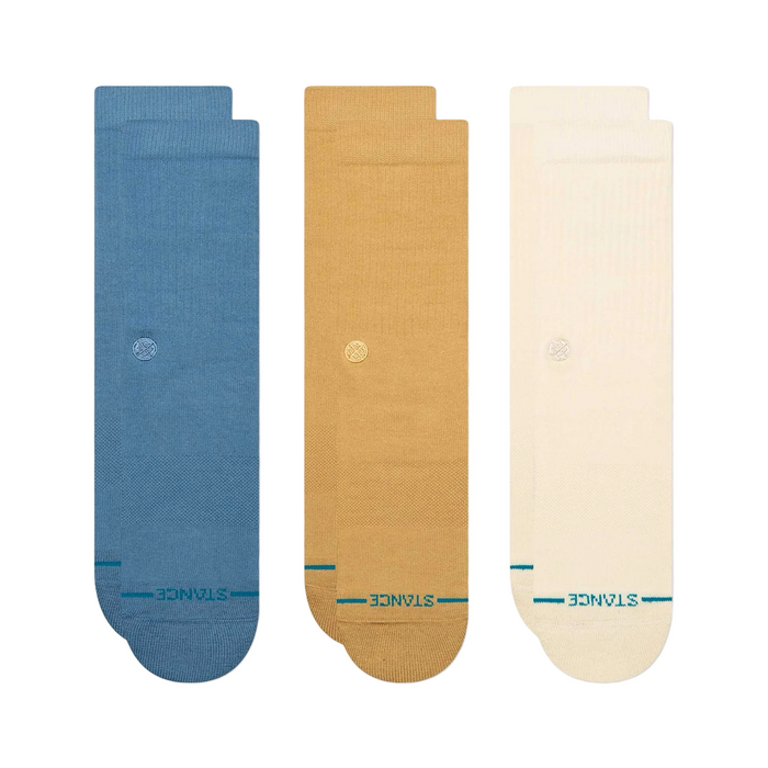 Stance Icon 3 Pack Crew Socks Cream
