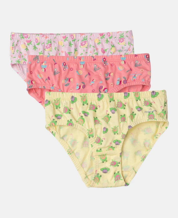 Super Combed Cotton Printed Panty with Ultrasoft Waistband - Fairy Tale, Lemon Meringue & Salmon Rose (Pack of 3)