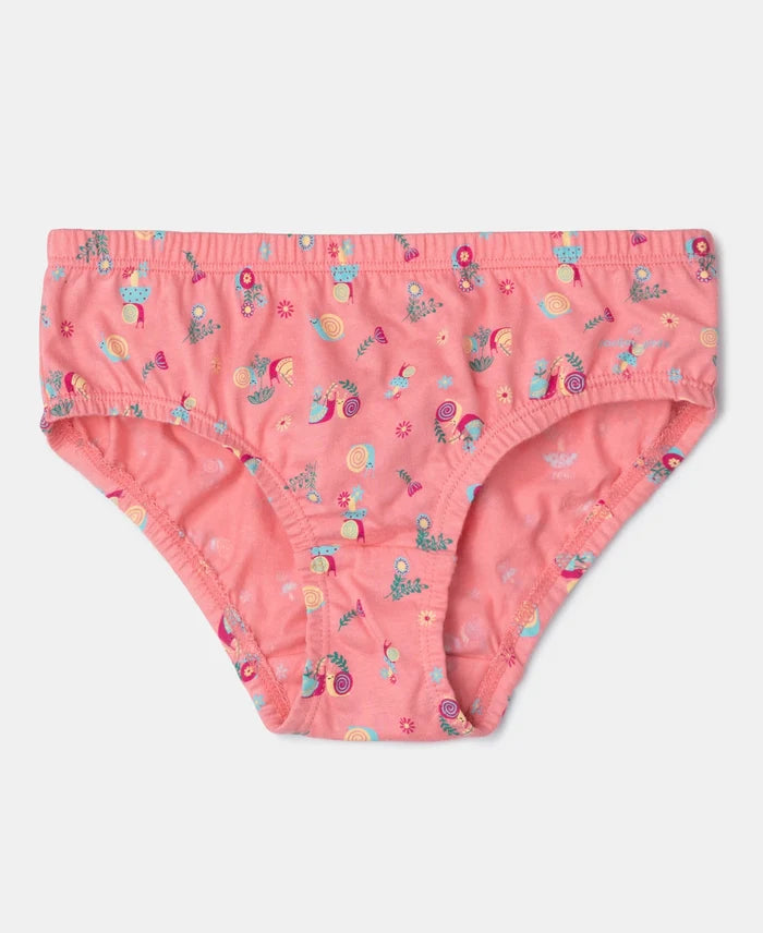 Super Combed Cotton Printed Panty with Ultrasoft Waistband - Fairy Tale, Lemon Meringue & Salmon Rose (Pack of 3)