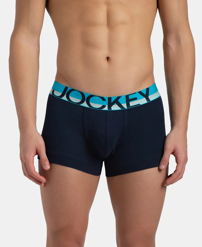 Super Combed Cotton Rib Solid Trunk with Ultrasoft Waistband - Navy (Pack of 2)