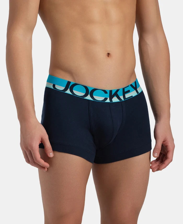 Super Combed Cotton Rib Solid Trunk with Ultrasoft Waistband - Navy (Pack of 2)