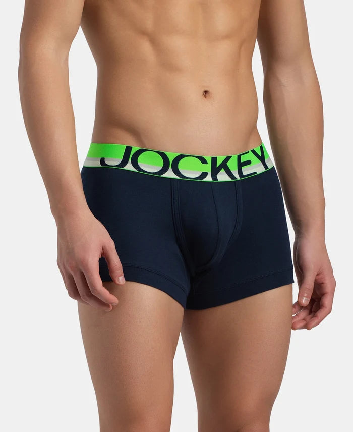 Super Combed Cotton Rib Solid Trunk with Ultrasoft Waistband - Navy (Pack of 2)