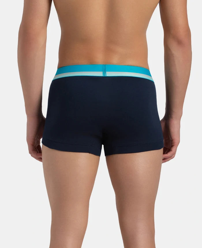 Super Combed Cotton Rib Solid Trunk with Ultrasoft Waistband - Navy (Pack of 2)