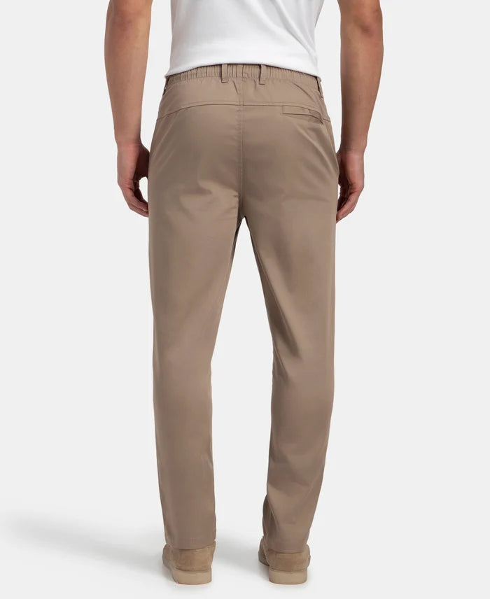 Super Combed Cotton Rich Elastane Stretch Woven Fabric Slim Fit All Day Pants - Desert Taupe