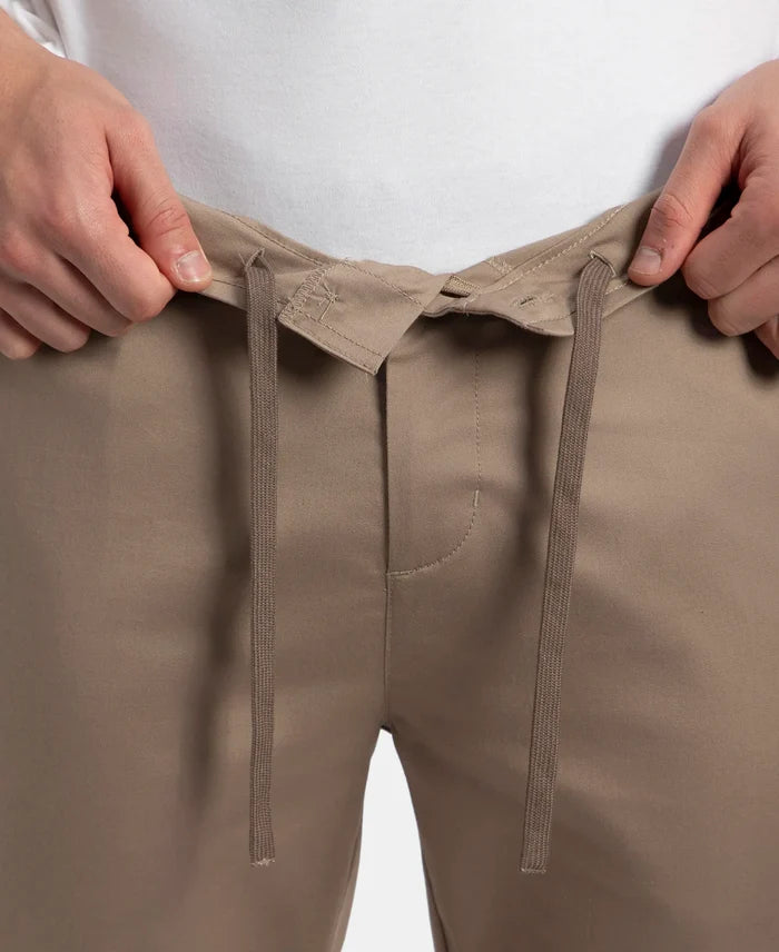 Super Combed Cotton Rich Elastane Stretch Woven Fabric Slim Fit All Day Pants - Desert Taupe