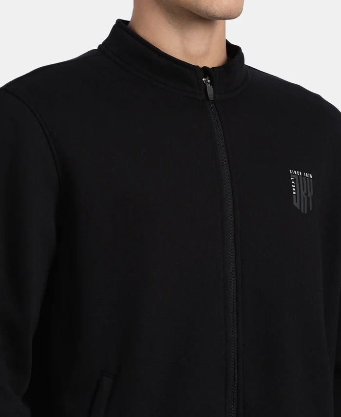 Super Combed Cotton Rich Fleece Jacket with StayWarm Technology - Black