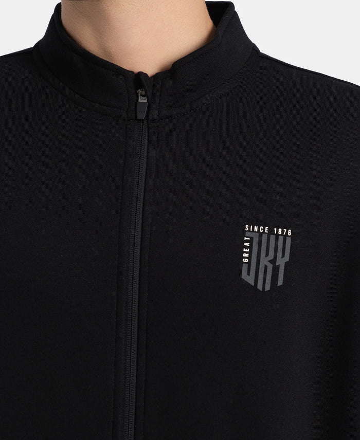 Super Combed Cotton Rich Fleece Jacket with StayWarm Technology - Black