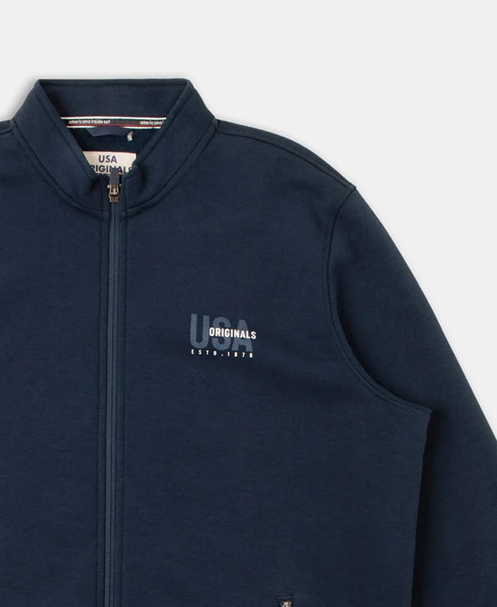 Super Combed Cotton Rich Fleece Jacket with StayWarm Technology - Navy