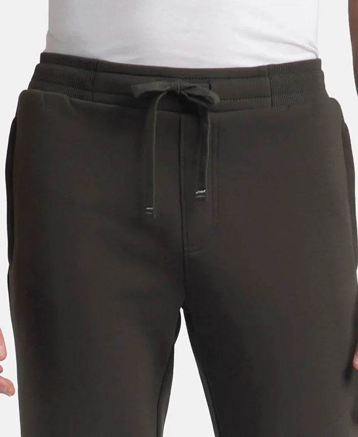 Super Combed Cotton Rich Fleece Trackpants with StayWarm Technology - Olive