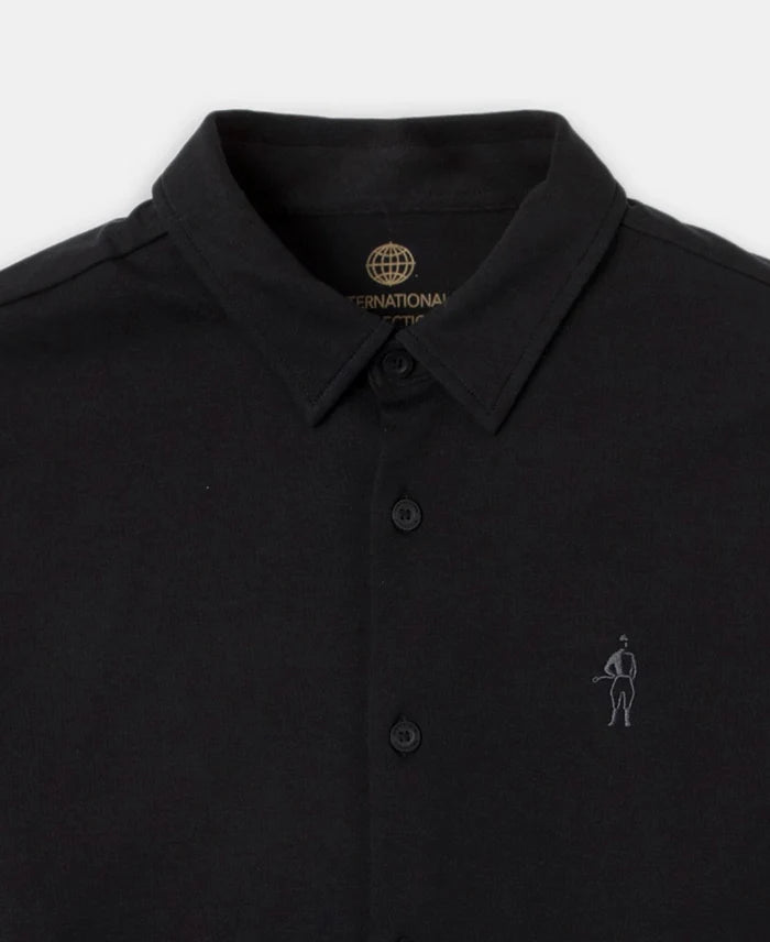 Super Combed Cotton Rich Full Sleeve Knit Shirt - Black