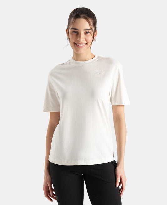 Super Combed Cotton Rich Oversized Printed T-Shirt - Snow White