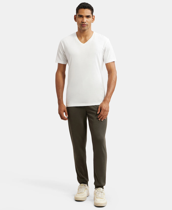 Super Combed Cotton Rich Pique Slim Fit Jogger with Zipper Pockets - Deep Olive-4
