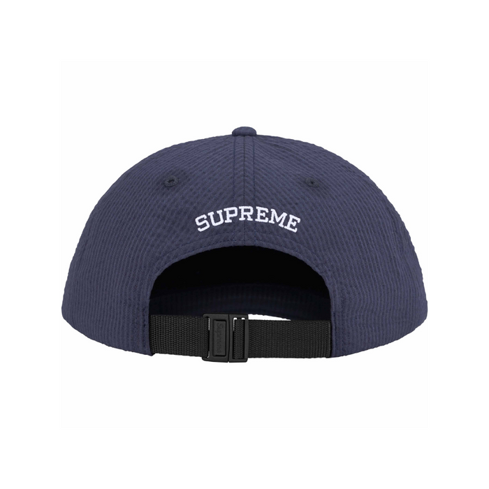Supreme Seersucker S Logo 6-Panel Cap Navy