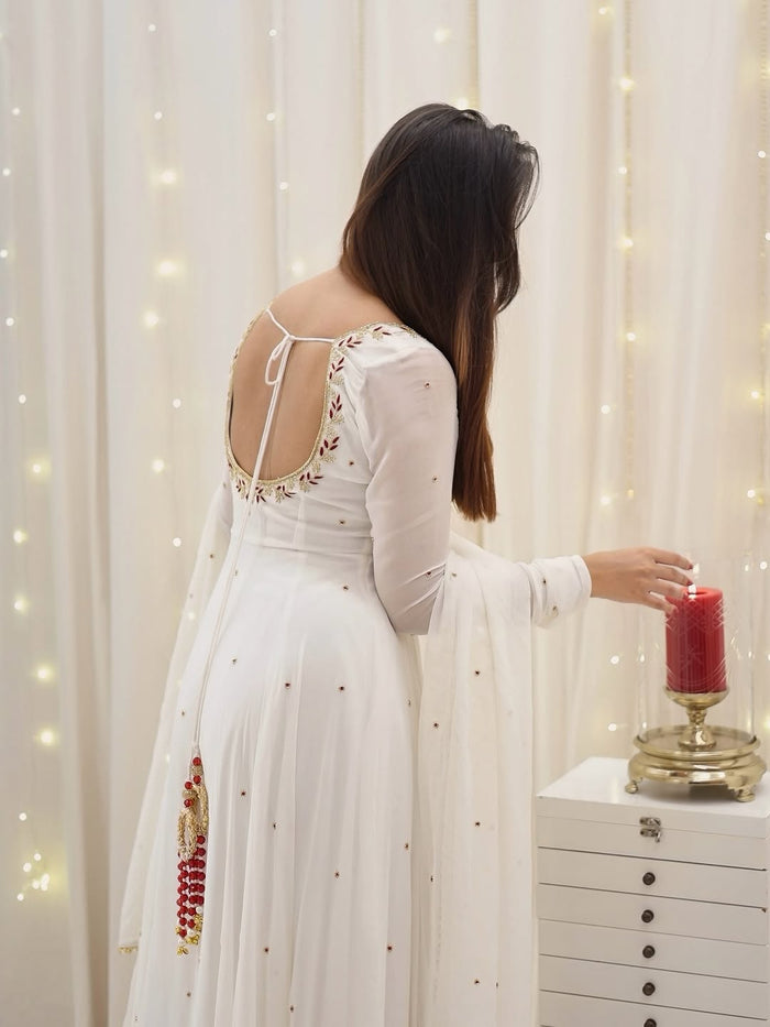 The Enchantment of a White Anarkali Dress
