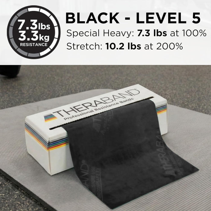 TheraBand Exercise Resistance Band, Black, X-Heavy, 25 Yard - 81234780-Single - LL Medico