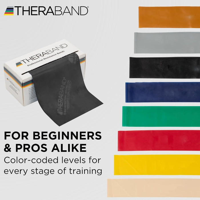 TheraBand Exercise Resistance Band, Black, X-Heavy, 25 Yard - 81234780-Single - LL Medico