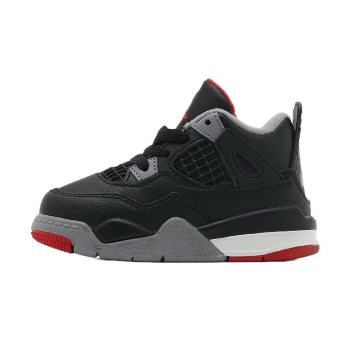 Toddler Air Jordan 4 Retro Bred Reimagined (TD) Black Cement Grey Varsity Red Summit White