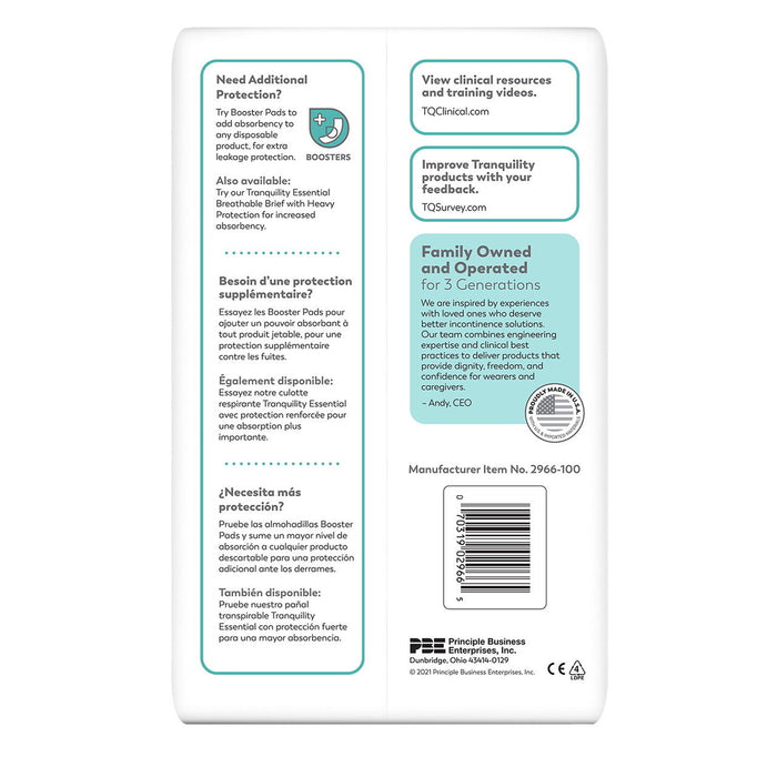 Tranquility Essential Breathable Briefs, Moderate - 2965100-Pack - LL Medico