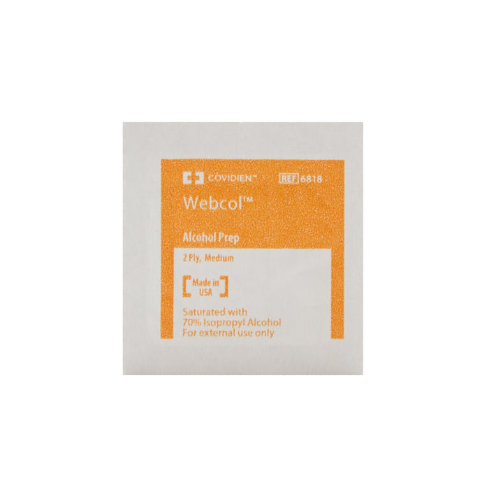 Webcol Alcohol Prep Pad, 1" x 1.25", Individual Packets